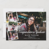 4 Foto Gold Script Graduation Party Einladung (Rückseite)