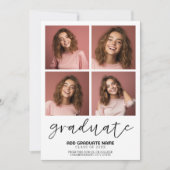 4 Foto Graduate Minimal - Graduierungsparty Einladung (Vorderseite)