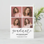 4 Foto Graduate Minimal - Graduierungsparty Einladung (Stehend Vorderseite)