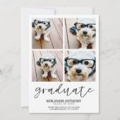 4 Foto Graduate Minimal MCM - Graduierungsparty Einladung (Vorderseite)