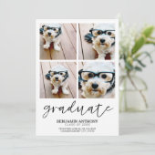 4 Foto Graduate Minimal MCM - Graduierungsparty Einladung (Stehend Vorderseite)