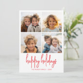 4 Foto Grün und Rot Punkte - Weihnachten glücklich (Stehend Vorderseite)