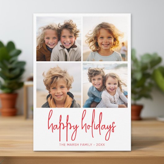 4 Foto Grün und Rot Punkte - Weihnachten glücklich