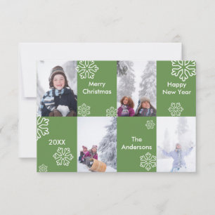 4 Foto Grüner Hintergrund - 3x5 Weihnachtskarte Einladung
