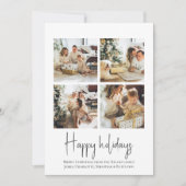 4 Foto Happy Holidays Weihnachtsgeschenk Feiertagskarte (Vorderseite)