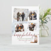 4 Foto Happy Holidays Winter Fox Weihnachten (Stehend Vorderseite)