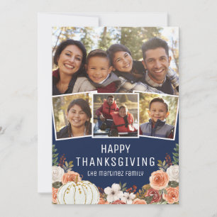 4-Foto-Happy Thanksgiving-Weihnachtskarte Feiertagskarte