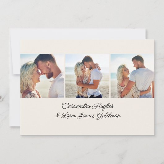 4-Foto Hochzeit am Strand Save The Date (Rückseite)