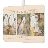 4 Foto Hochzeitscollage Blush Pink & Gold Heart Autolufterfrischer (Links)