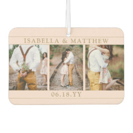 4 Foto Hochzeitscollage Blush Pink & Gold Heart Autolufterfrischer