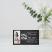 4 Foto Hochzeitscollage Fotograf QR-Code Visitenkarte (Stehend Vorderseite)