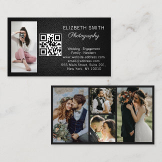 4 Foto Hochzeitscollage Fotograf QR-Code  Visitenkarte