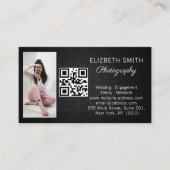 4 Foto Hochzeitscollage Fotograf QR-Code Visitenkarte (Vorderseite)