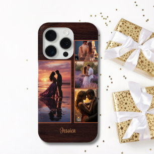 4 Foto Holzkörner Holz Personalisierter Name Telef Case-Mate iPhone Hülle