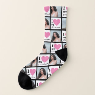 4 Foto I Liebe Meine Freundin Pink Hearts Geschenk Socken