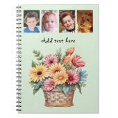 4 Foto individuelle Text Gerbera Blumen grün Notizblock (Vorderseite)