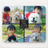 4 Foto individuelles Collage Vatertag Geschenk Mousepad (Vorne)