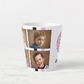 4 Foto Initial Name Schwarz Rosa Milchtasse (Vorderseite)
