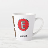 4 Foto Initialen Name schwarz rot Milchtasse (Rechts)