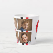 4 Foto Initialen Name schwarz rot Milchtasse (Vorderseite)