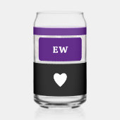 4 Foto Initialen schwarz lila hinzufügen Dosenglas (Rückseite)