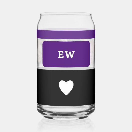 4 Foto Initialen schwarz lila hinzufügen Dosenglas (Rückseite)