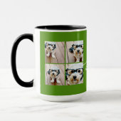 4 Foto Instagram Collage mit Holiday Joy Green Tasse (Links)