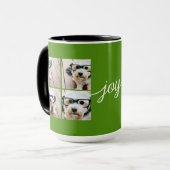 4 Foto Instagram Collage mit Holiday Joy Green Tasse (Vorderseite Links)