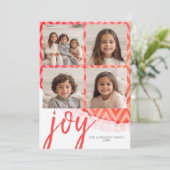 4 Foto Joy Frohe Weihnachten Wasserfarbe rot (Stehend Vorderseite)