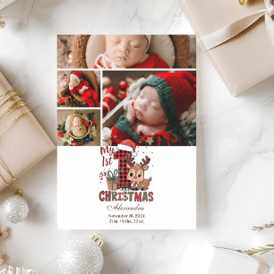 4 Foto Karo Rentier Erstes Weihnachten