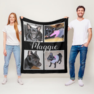 4 Foto-kundengerechte schwarze Fleece-Hundedecke Fleecedecke