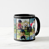 4 Foto kundenspezifische Collage mit Monogramm Tasse (VorderseiteRechts)