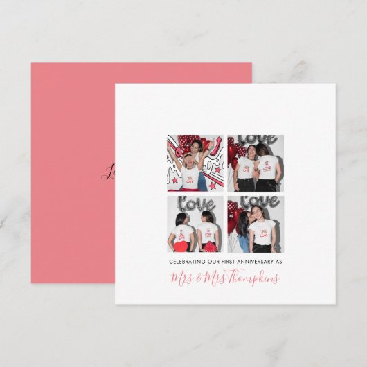 4 Foto LGBT Lesbische Liebe Ehefrau Erster Jahrest Karte (Vorne/Hinten)