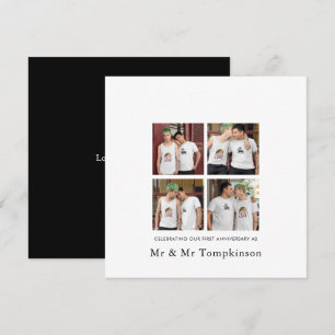 4 Foto LGBT Liebe Ehemann 1 Jahr Schwarz Karte