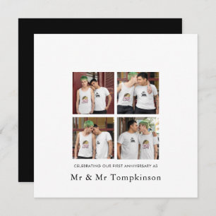 4 Foto LGBT Liebe Husband 1 Jahr Schwarz Karte