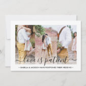 4 Foto Liebe ist Geduld Hochzeit Nachponement Save The Date (Vorderseite)