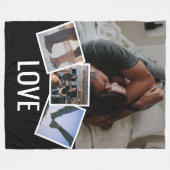 4 FOTO LIEBE PERSONALISIERT FLEECEDECKE (Vorderseite (Horizontal))