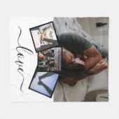 4 FOTO LIEBE PERSONALISIERT FLEECEDECKE (Vorderseite (Horizontal))