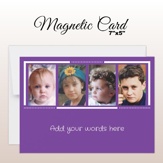 4 Foto lila weiße Magnetkarte Magneteinladung