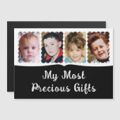 4-Foto-Magnetkarte für Schwarz Magneteinladung (Vorne/Hinten)