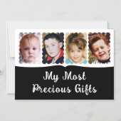 4-Foto-Magnetkarte für Schwarz Magneteinladung (Vorderseite)