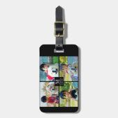 4 Foto Maßgeschneiderte Collage mit Monogramm Gepäckanhänger (Vorderseite vertikal)