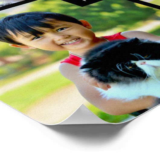 4 Foto Maßgeschneiderte Collage mit Monogramm Poster (Ecke)