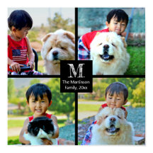 4 Foto Maßgeschneiderte Collage mit Monogramm