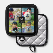 4 Foto Maßgeschneiderte Collage mit Monogramm Topflappen (Vorderseite/Rückseite)