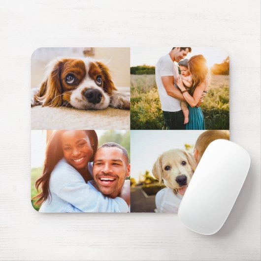 4-Foto-Maus-Pad-VorlagenCollage Edge Print Mousepad (Mit Mouse)