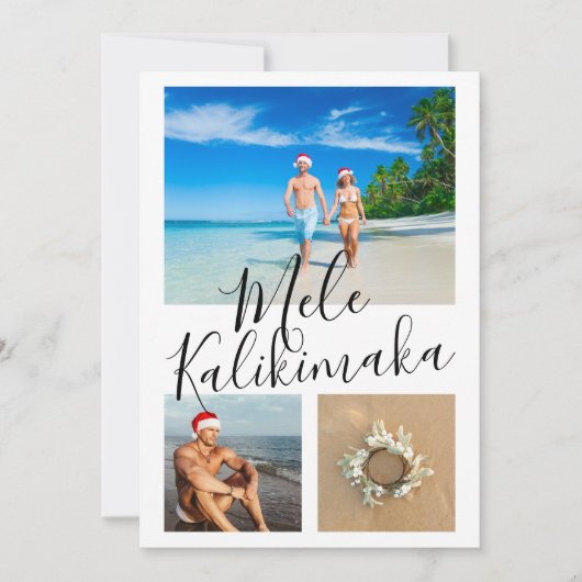 4 Foto Mele Kalikimaka Personalisierte Weihnachten (Vorderseite)