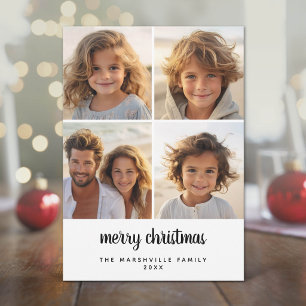 4 Foto Minimal Frohe Weihnachten schwarz weiß