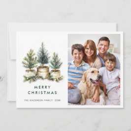 4 FOTO Minimalistischer Weihnachtsbaum Gruß Feiertagskarte