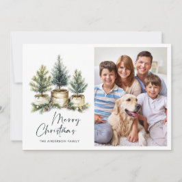 4 FOTO Minimalistischer Weihnachtsbaum Gruß Feiertagskarte